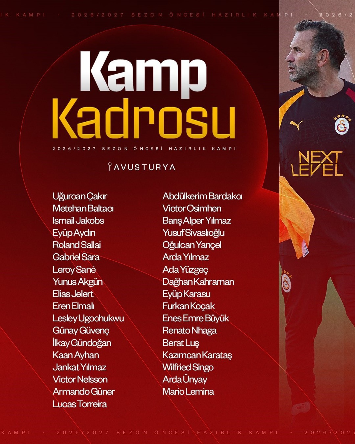 Galatasaray Avusturya\'ya Gitti