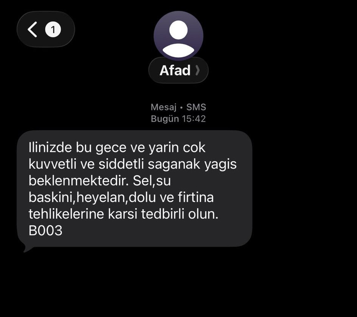 AFAD\'dan Sakarya\'ya Hava Uyarısı