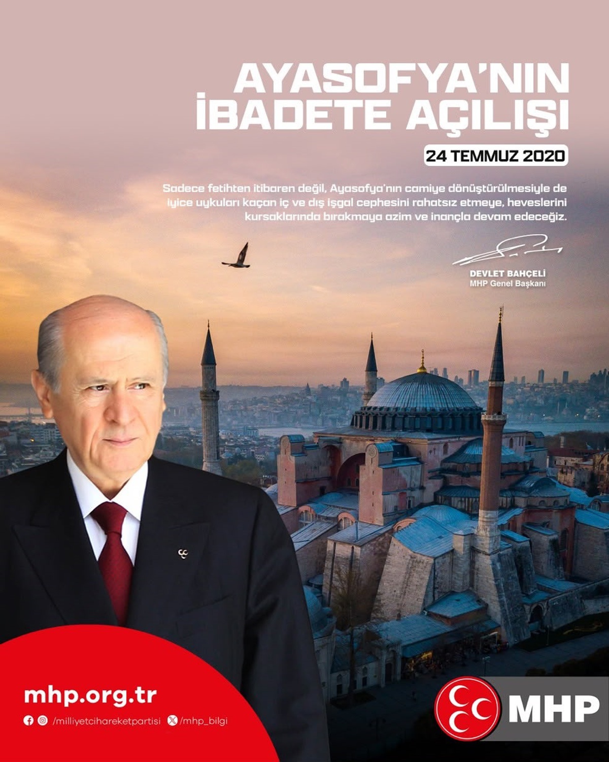 Bahçeli\'den Ayasofya Mesajı