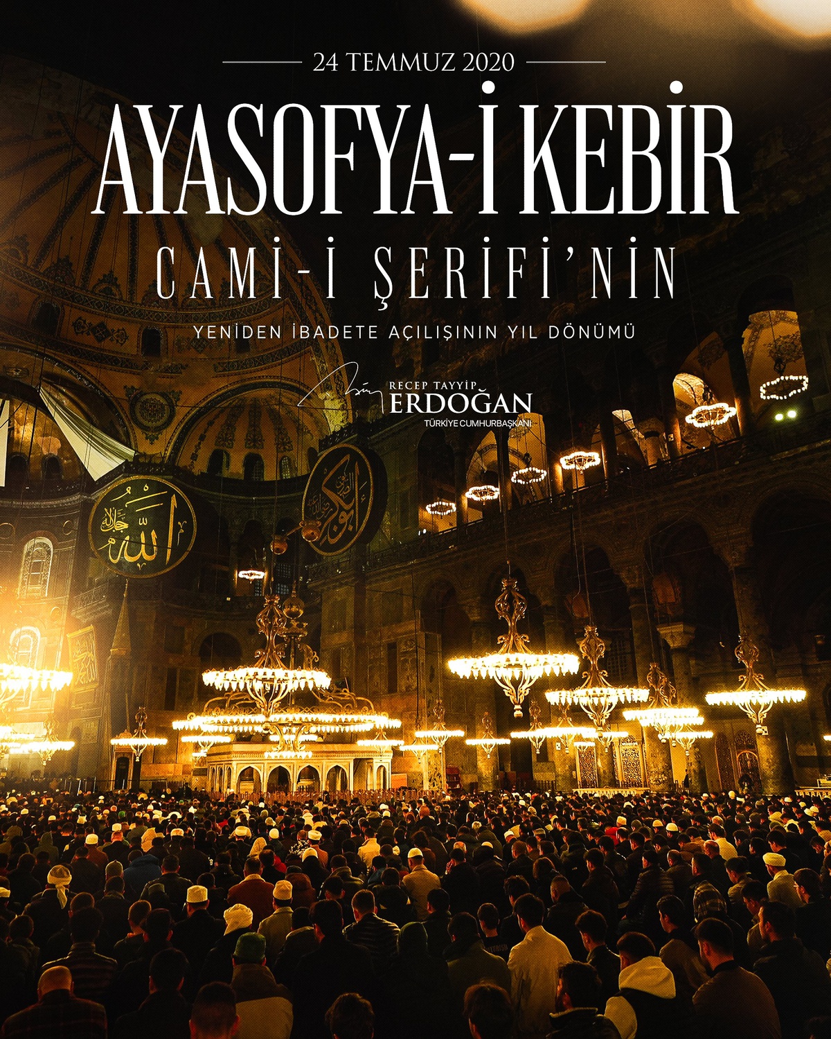 Erdoğan: Ayasofya\'nın dirilişi mübarek olsun