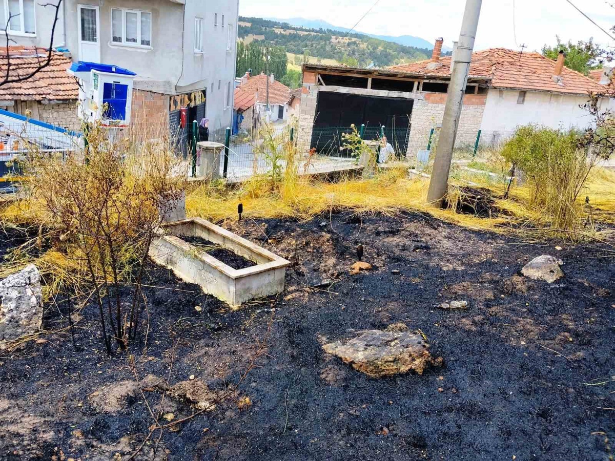 Emet’te mezarlıkta çıkan yangında 10 kabir zarar gördü