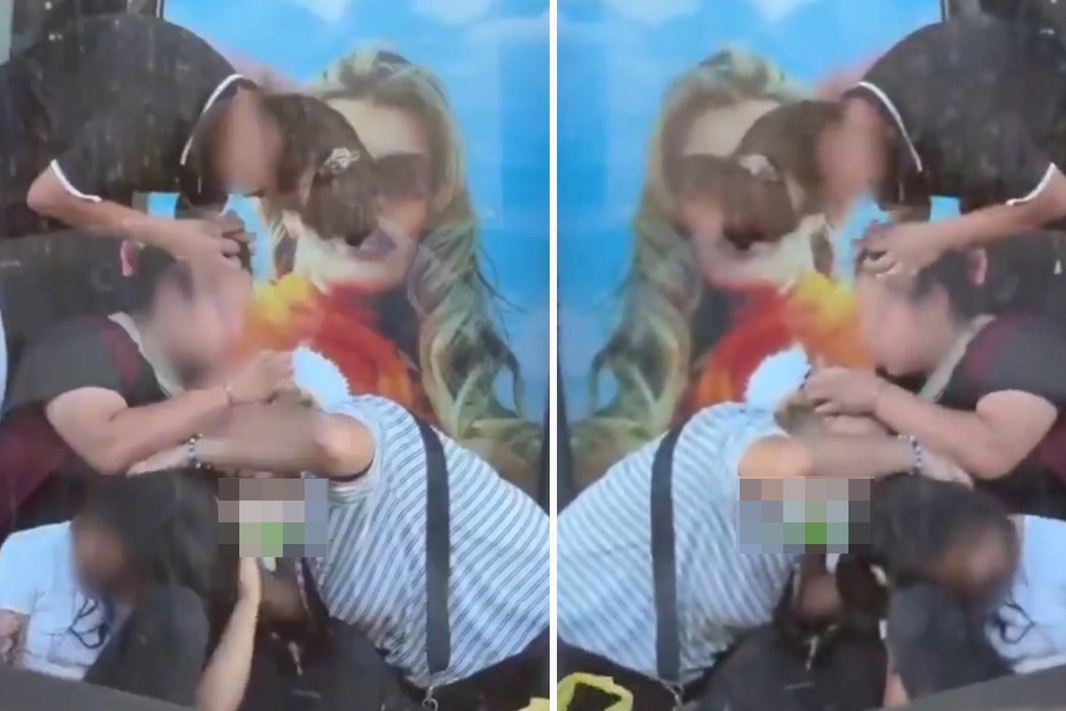 Kimseye aldırmadan saçlarındaki bitleri ayıkladılar