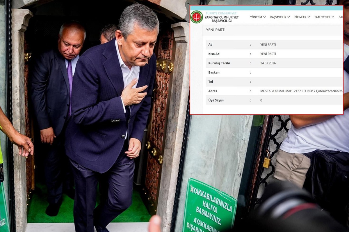 Özgür Özel başkanlığındaki Yeni Parti, Yargıtay resmi sitesine işlendi