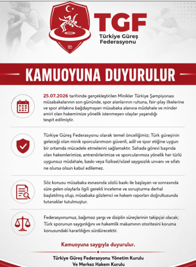 Güreş Federasyonu, hakeme saldıran Hamza Yerlikaya'ya soruşturma başlattı
