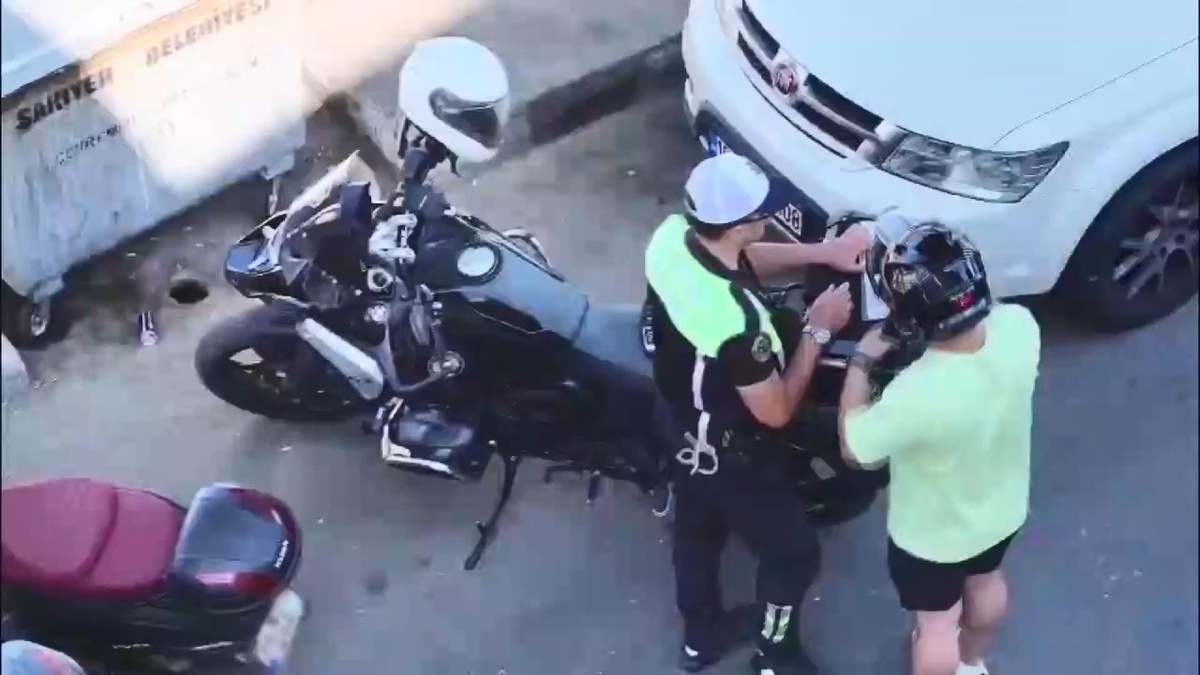 İstanbul\'da Dronla Motosiklet Denetimi
