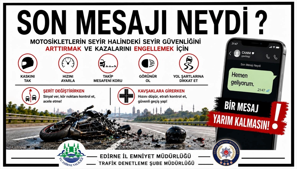 Edirne\'de Motosiklet Kazalarına Dikkat!