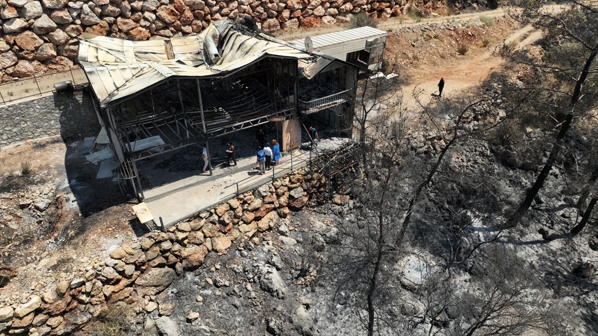 Fethiye\'de Orman Yangını Hasar Tespiti Yapılıyor