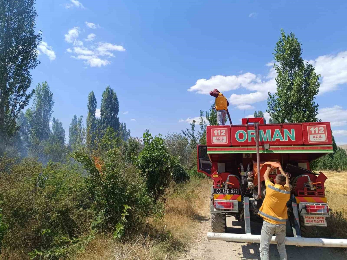Sandıklı\'da Ot Yangını Paniğe Neden Oldu