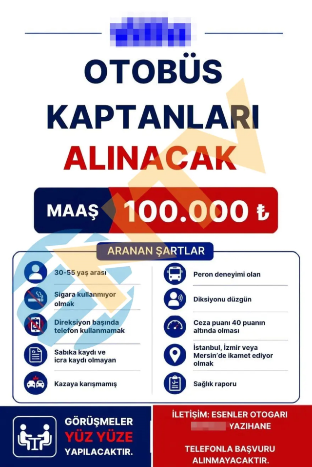 100 bin TL maaşla otobüs şoförü arıyorlar! İşte yaş, şehir ve deneyim şartları