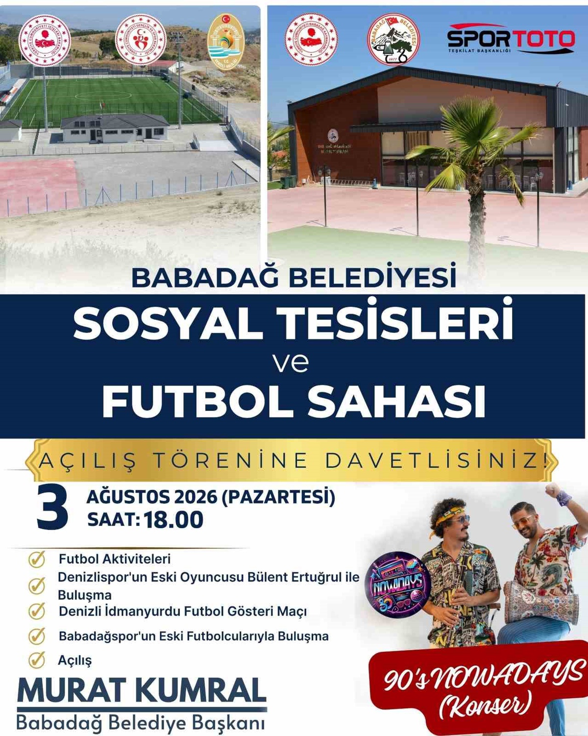 Babadağ Belediyesi Sosyal Tesisleri ve Futbol Sahası açılışına sayılı günler kaldı