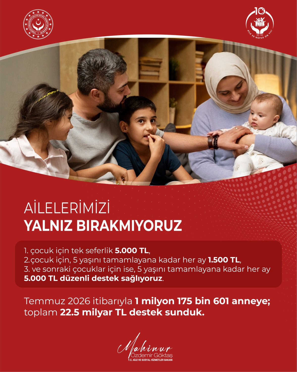 Doğum Yardımları Annelerin Hesaplarına Yatırıldı