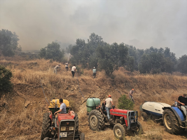 Aydın ve Balıkesir'de orman yangını! Havadan ve karadan m&uuml;dahale devam ediyor