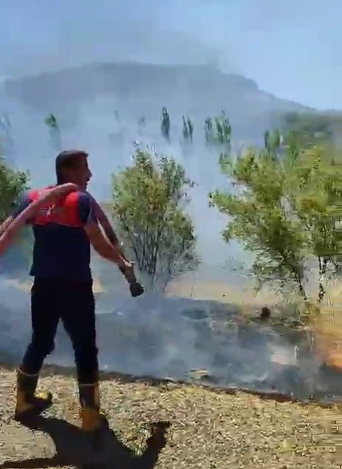 Besni\'de Bahçe Yangını: Ağaçlar Zarar Gördü