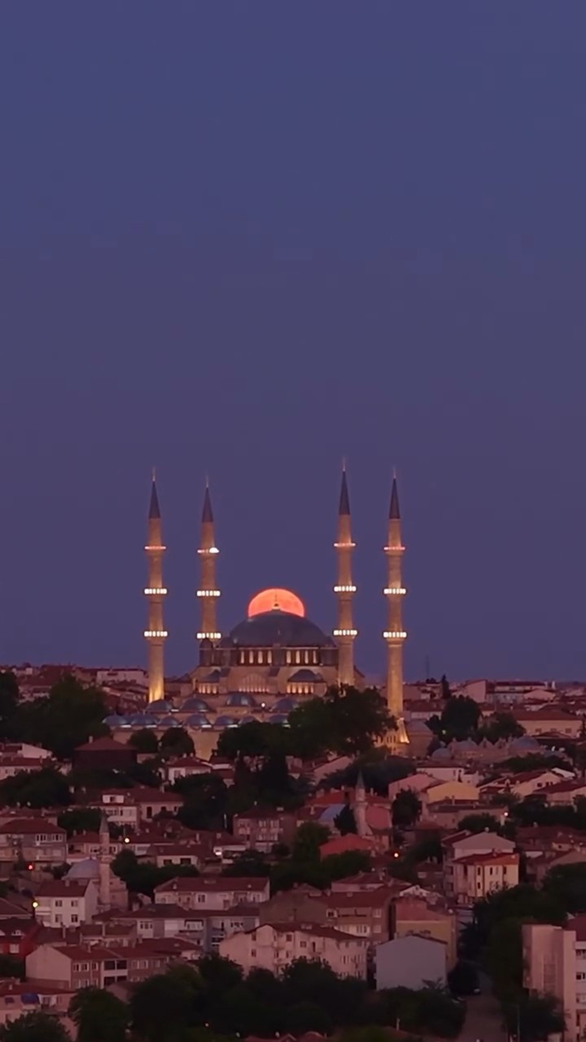 Edirne\'de Dolunay ve Selimiye Camii