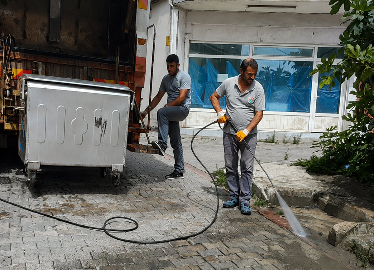 İlkadım’da konteynerlere düzenli temizlik