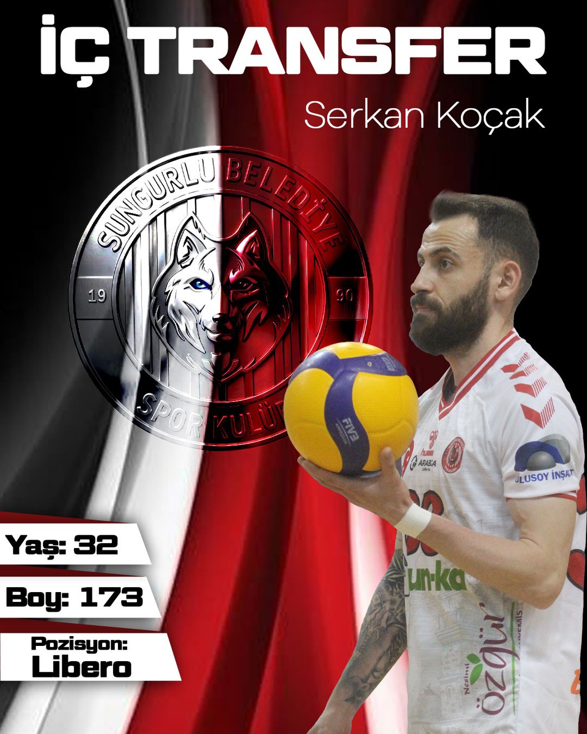 Sungurlu Belediyespor Erkek Voleybol Takımı, Serkan Koçak ile yeniden anlaştı