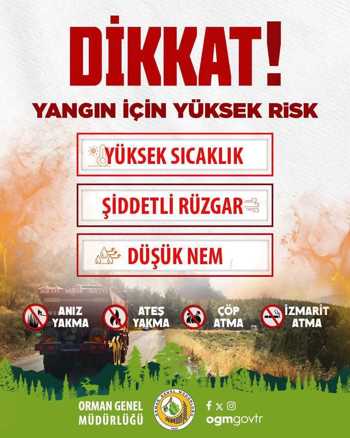 Sinop\'ta Yangın Riski Uyarısı