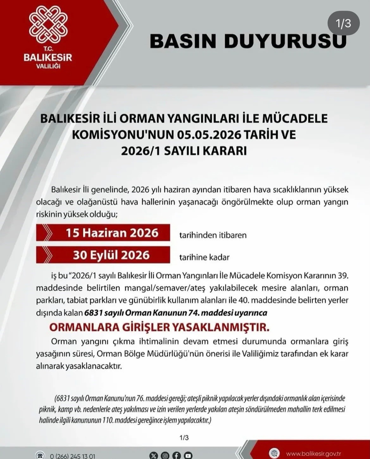 Ayvalık\'ta Orman Girişi Yasak, Denetim Yetersiz