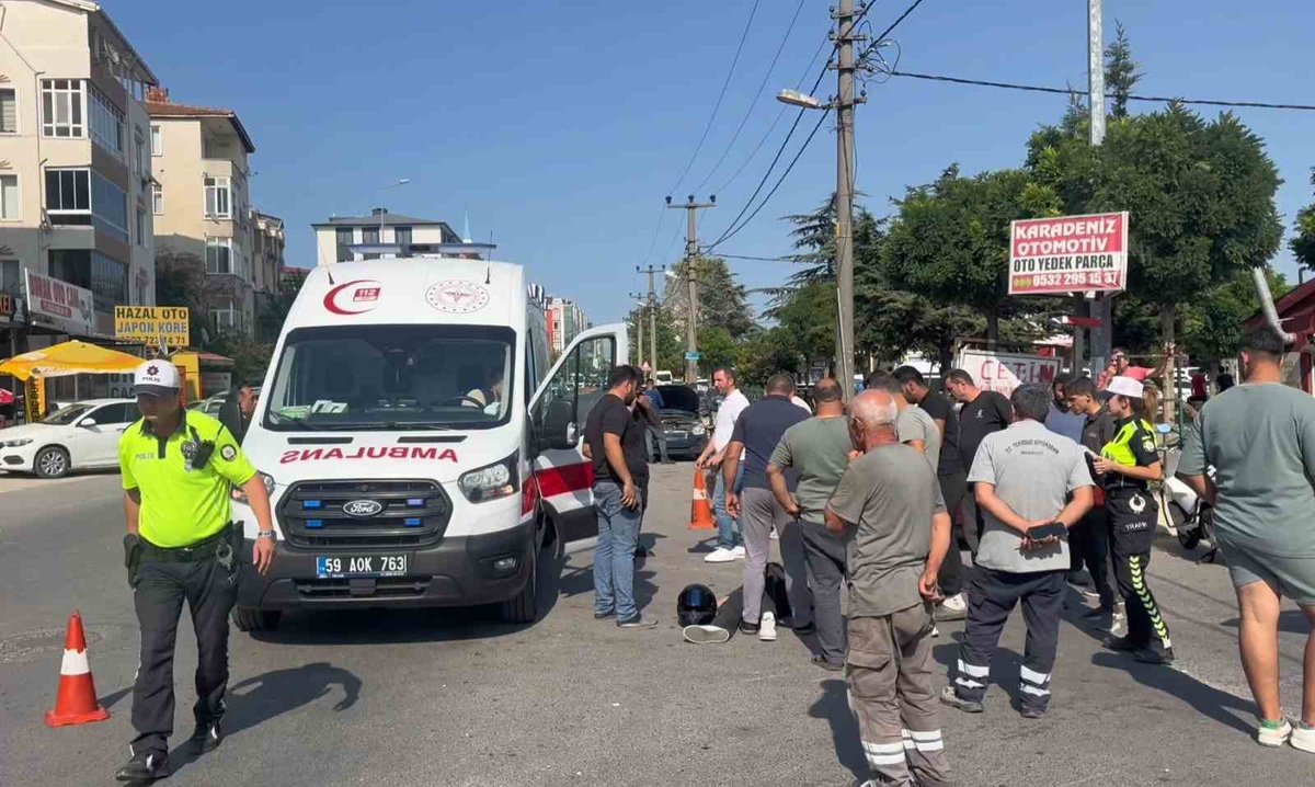 Çerkezköy\'de Motosiklet Kazası!