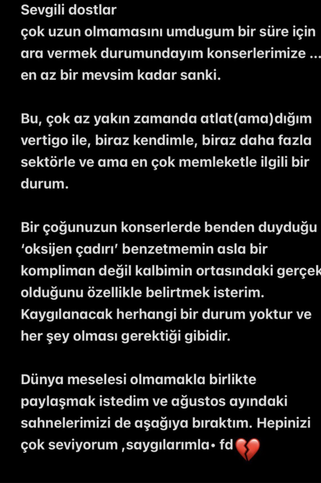 Feridun Düzağaç'tan hayranlarını üzen haber: Sahnelere ara veriyor