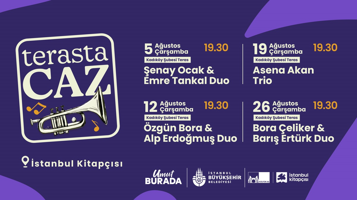 “Terasta Caz” konserleri, ağustos ayında İstanbul Kitapçısı Kadıköy şubesinde devam ediyor
