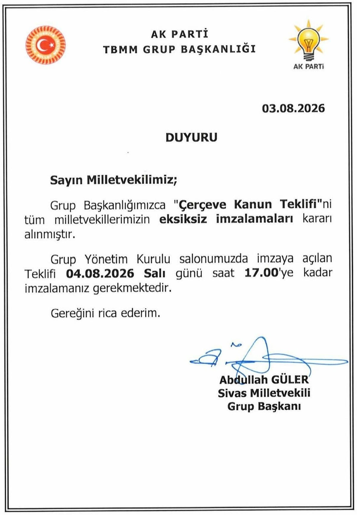 AK Parti\'den Terörsüz Türkiye Teklifi