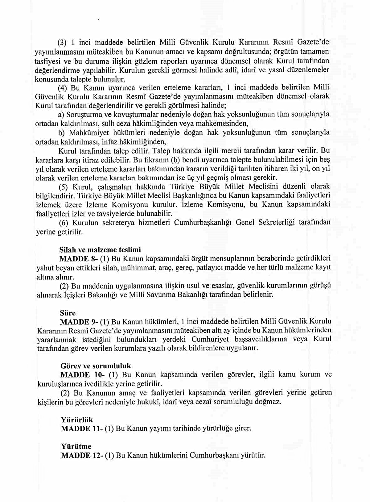 AK Parti 12 Maddelik Yasa Teklifini Sundular