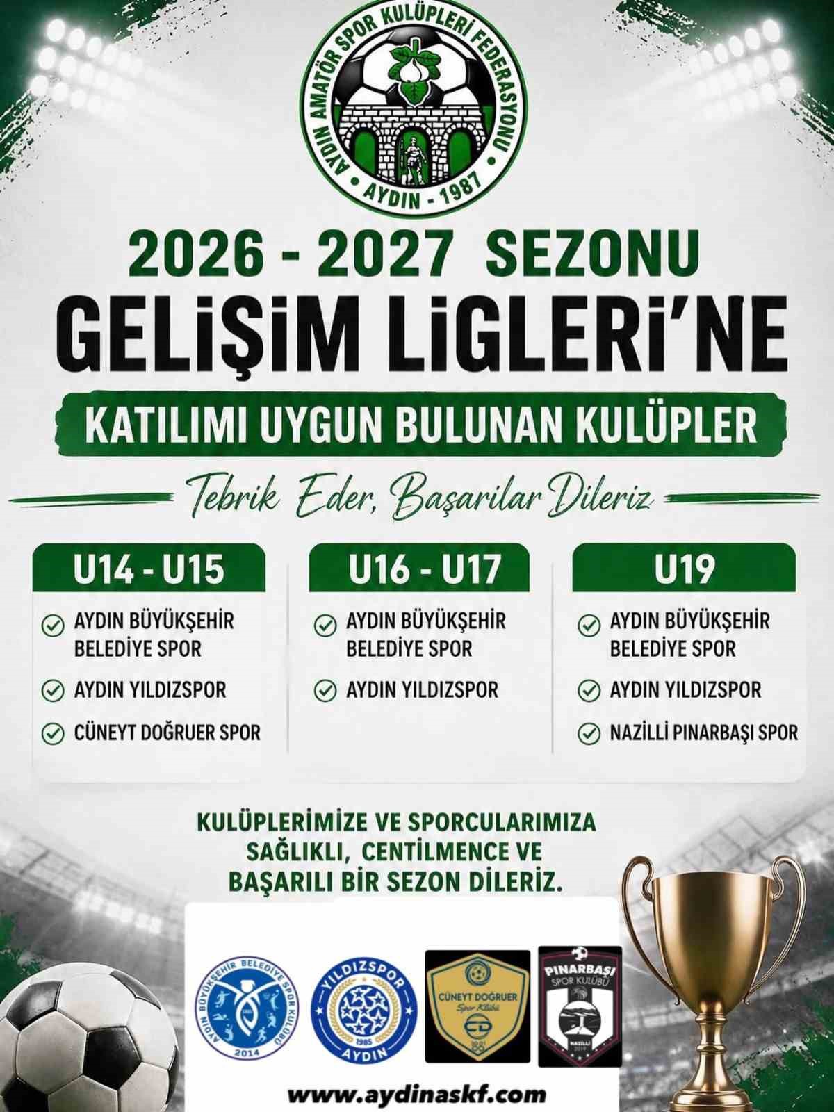 Aydın Kulüpleri Gelişim Ligleri\'nde!