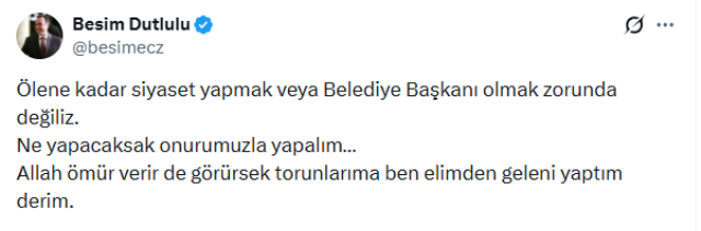 Manisa Büyükşehir Belediye Başkanı Dutlulu'dan manidar mesaj: Adresi Kılıçdaroğlu
