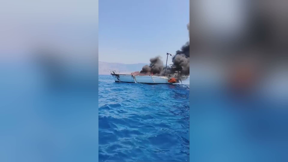 Marmaris\'te Tekne Yangını