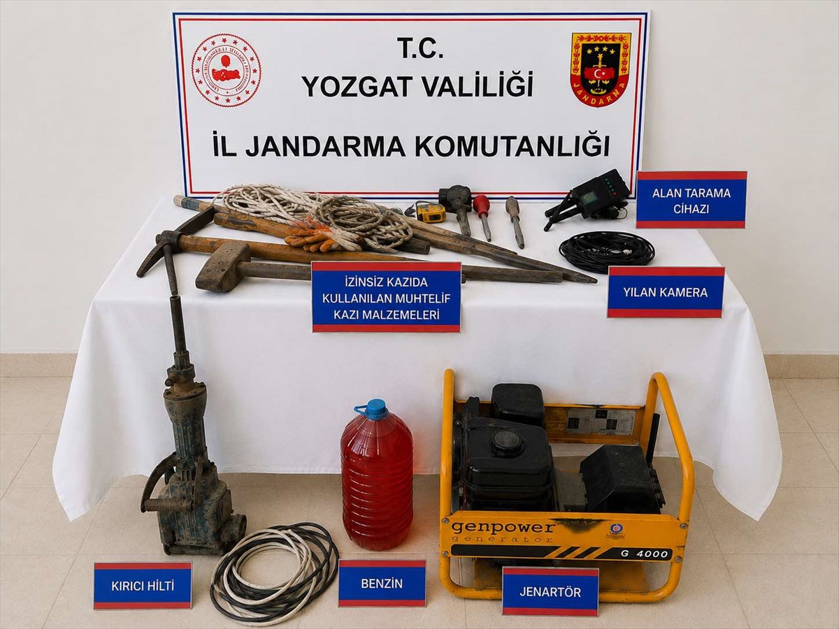 Yozgat\'ta İzinsiz Kazı Yapan 8 Şüpheli Gözaltında