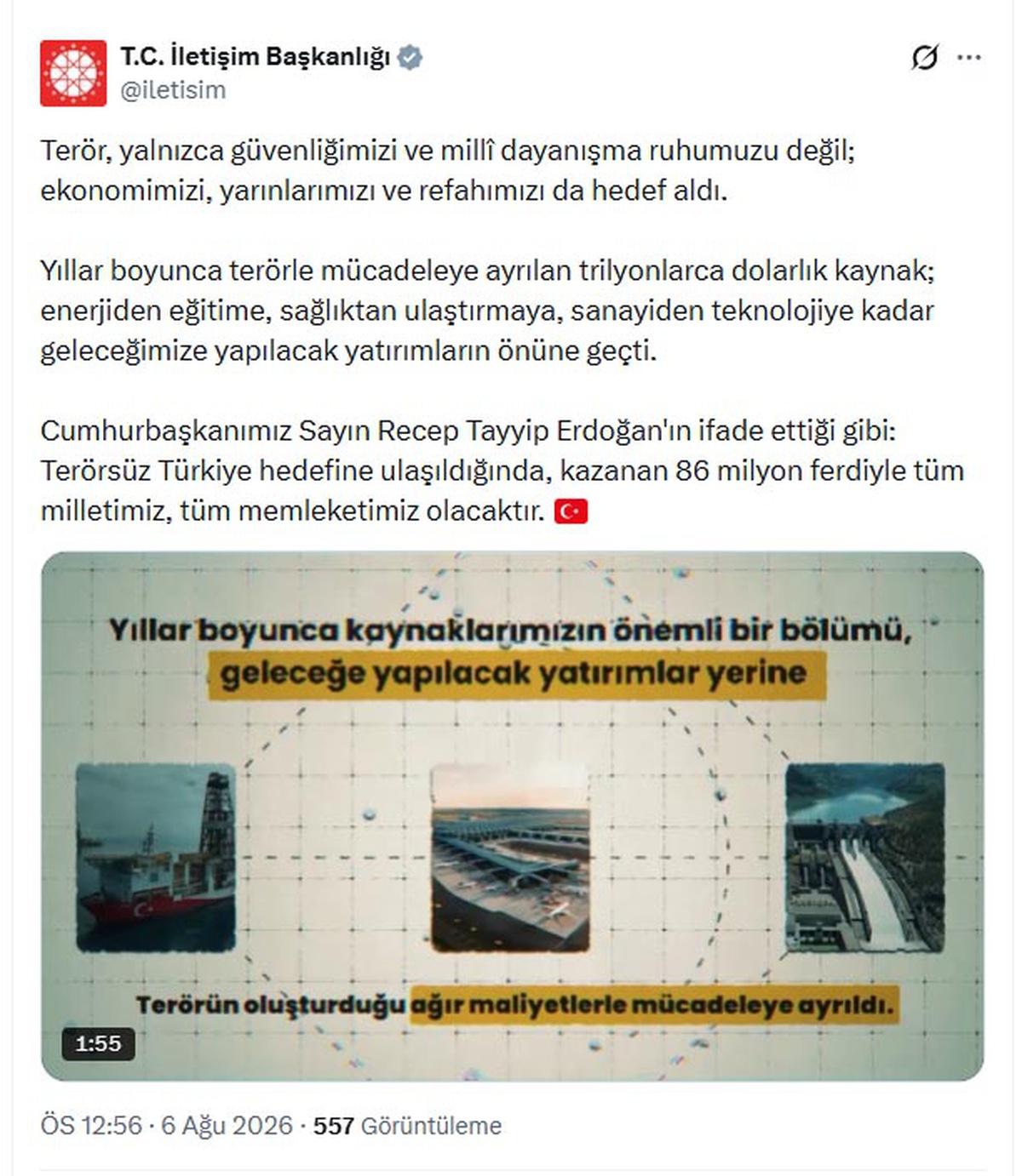 Terörsüz Türkiye hedefi: Kazanan 86 milyon olacak