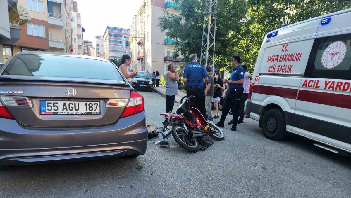 Samsun\'da Kaza: Motosiklet Sürücüsü Yaralandı