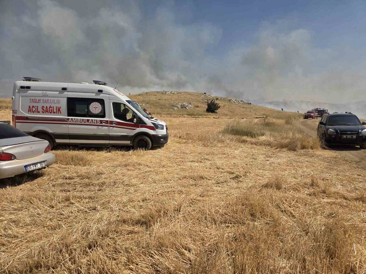 Elmadağ\'da Anız Yangını Çıktı