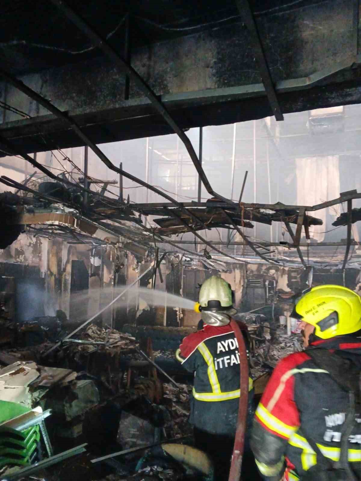 Germencik’te iş yeri yangını