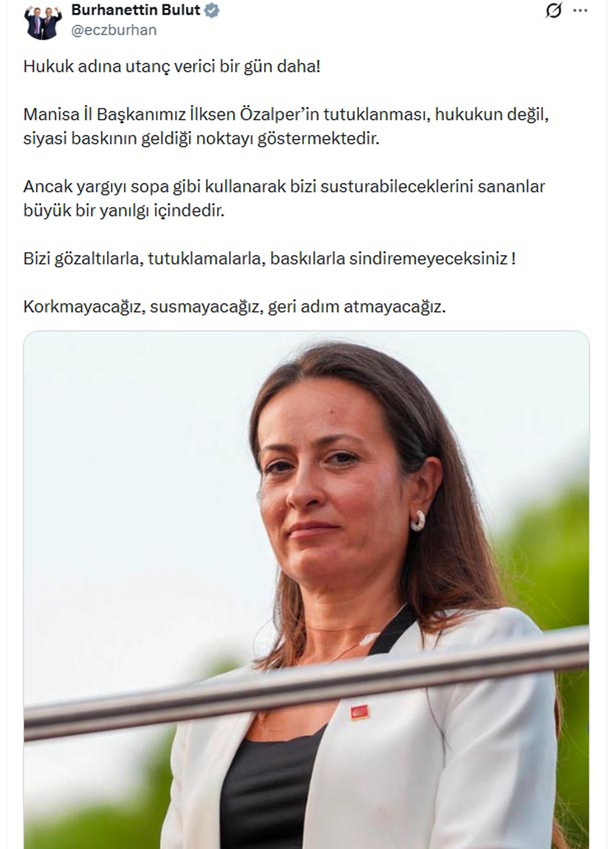 Özalper\'in Tutuklanması Siyasi Baskıdır