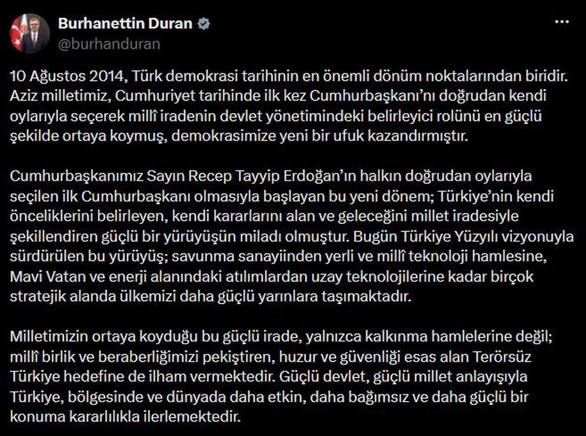 Türk Demokrasi Tarihinde Dönüm Noktası: 10 Ağustos 2014