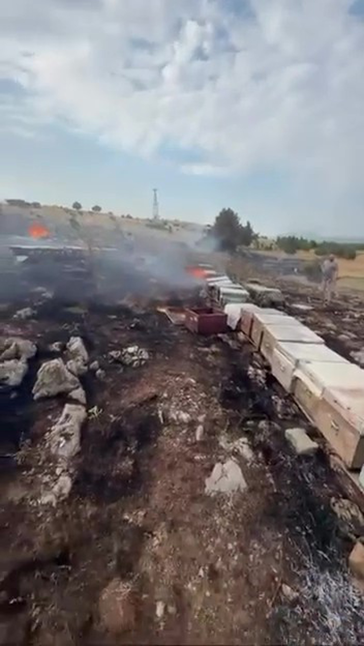 Tavas\'ta Arı Kovanları Yandı