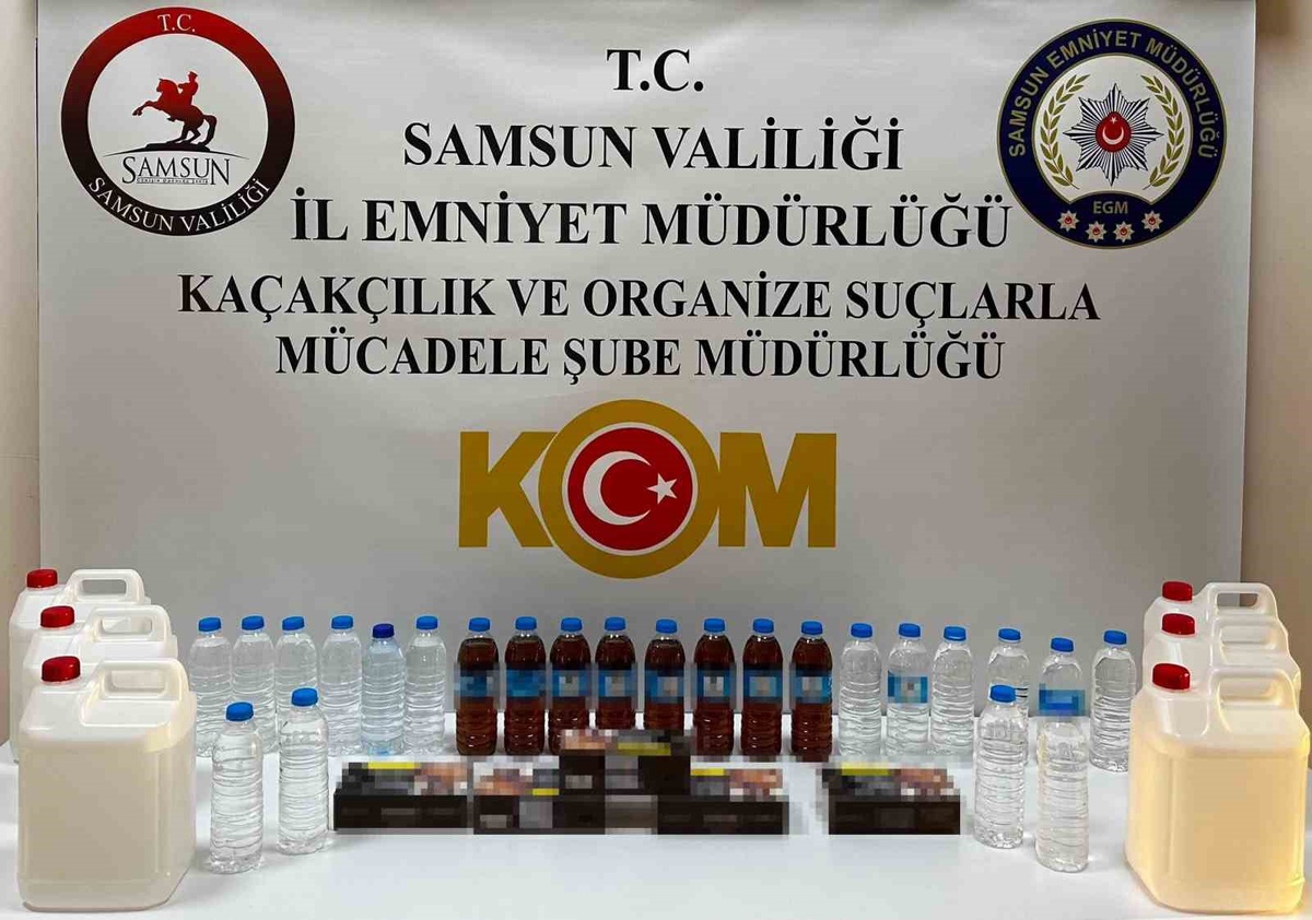 Samsun\'da Kaçak İçki ve Sigara Operasyonu
