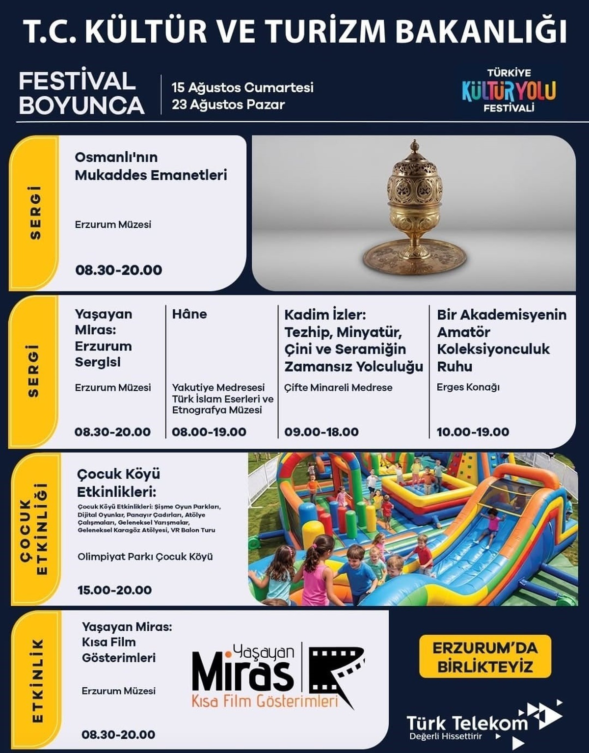 Erzurum Kültür Yolu Festivali Başlıyor