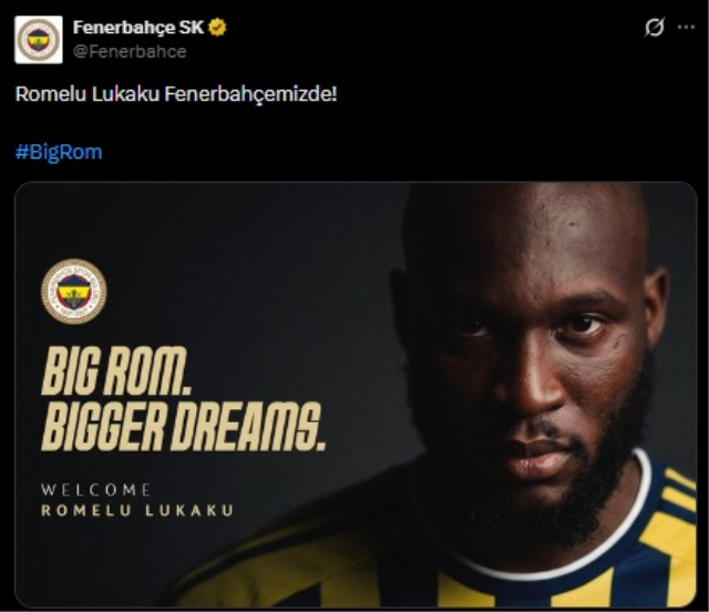 Fenerbahçe, Romelu Lukaku transferini resmen açıkladı