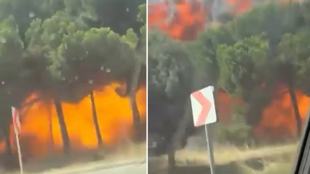 Yalova'da düşen F-16 üstlerinden böyle geçmiş! Yeni görüntüler