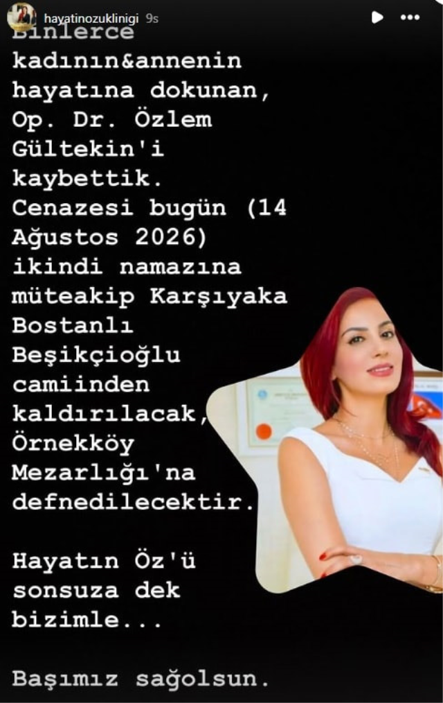 Erhan Çelik'in doktor eşi Özlem Gültekin hayatını kaybetti