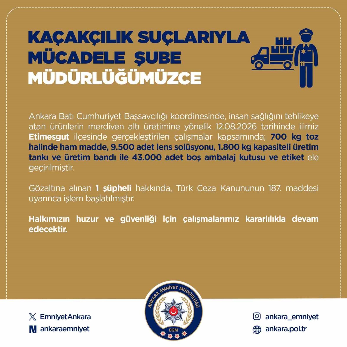 Merdiven Altı Üretime Operasyon
