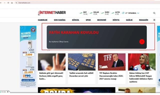 Merkez Bankası Başkanı <a class='keyword-sd' href='/fatih-karahan/' title='Fatih Karahan'>Fatih Karahan</a>'la ilgili “görevden alındı” yalanı! Sahte reklamlarla dijital itibar suikastı