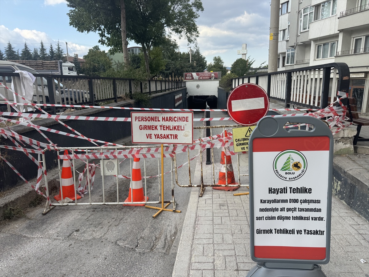 Bolu\'da Alt Geçitte Kısmi Göçük