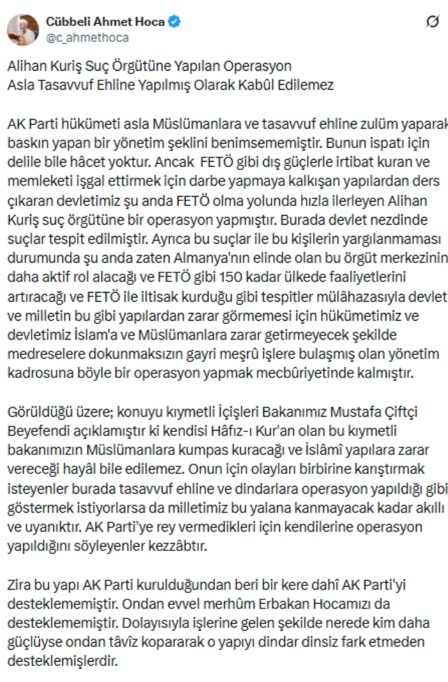 Cübbeli Ahmet, Süleymancıları bombaladı