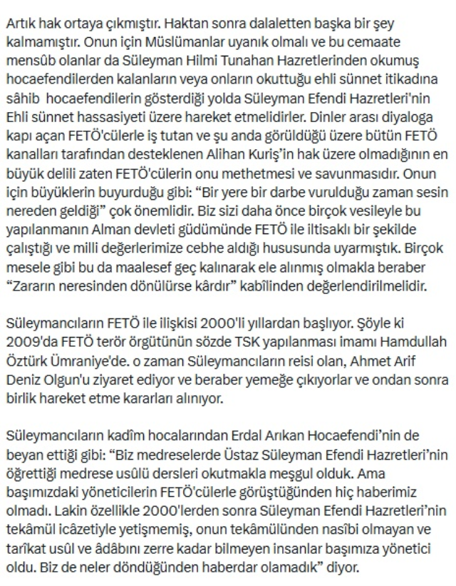 Cübbeli Ahmet, Süleymancıları bombaladı
