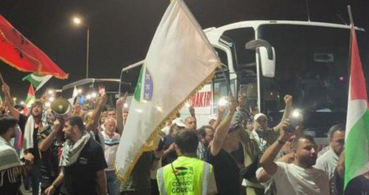 Filistin Konvoyunda Protesto Eylemi