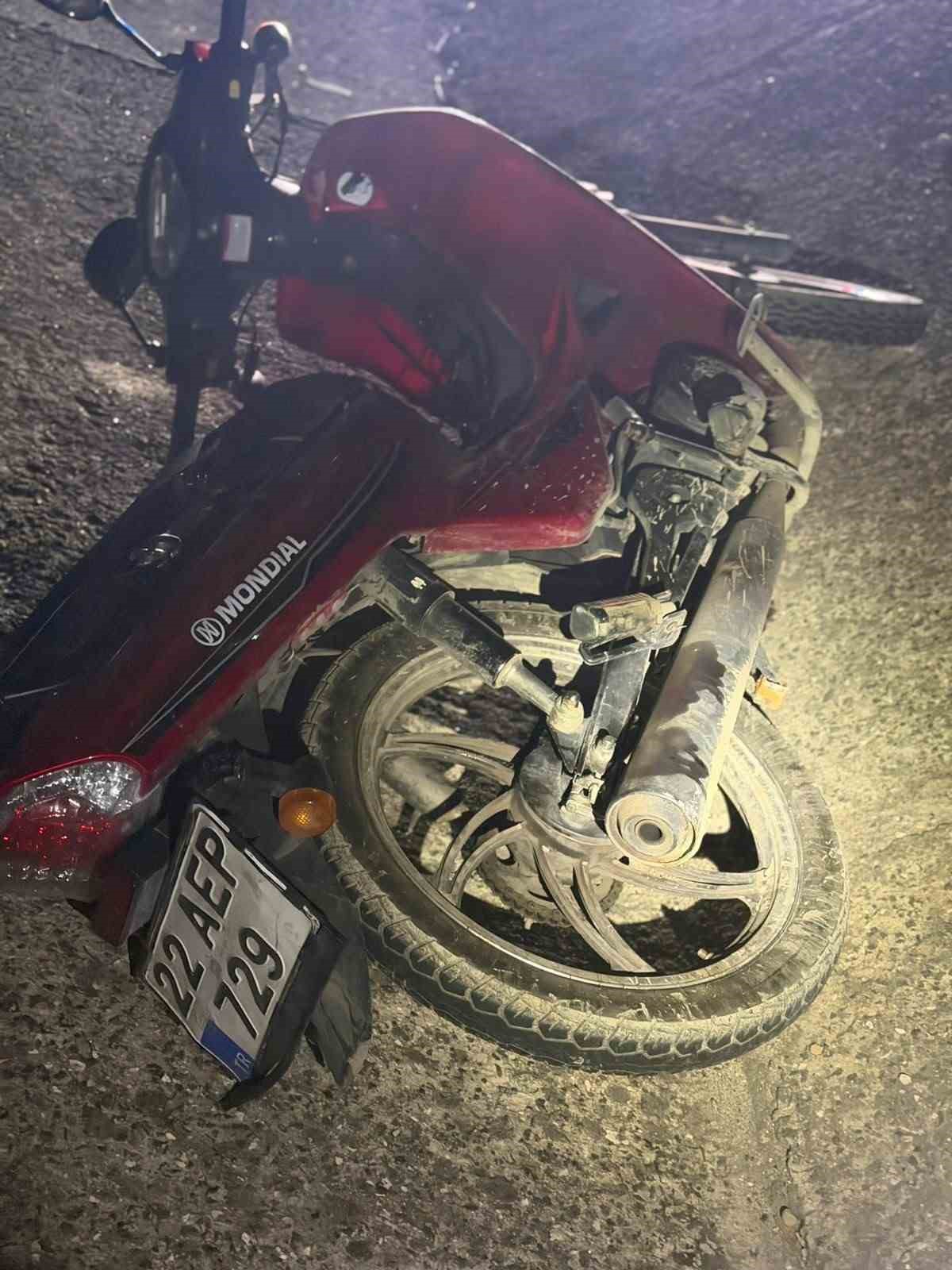 Keşan\'da motosiklet kazası: 1 yaralı